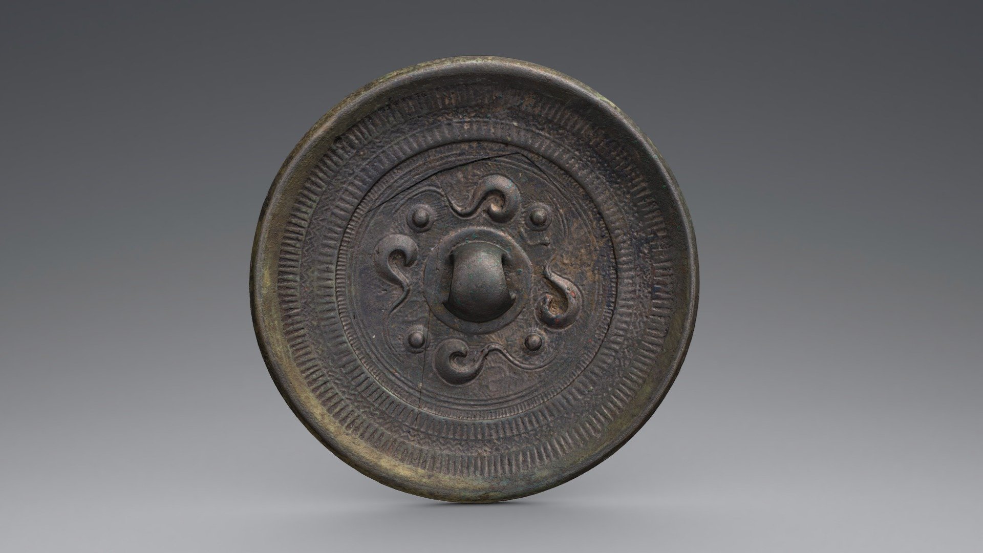 四獣鏡（芝ヶ原古墳） — Sketchfab embed 3D viewer