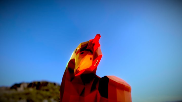 Low Poly Hen In Nest-Animated