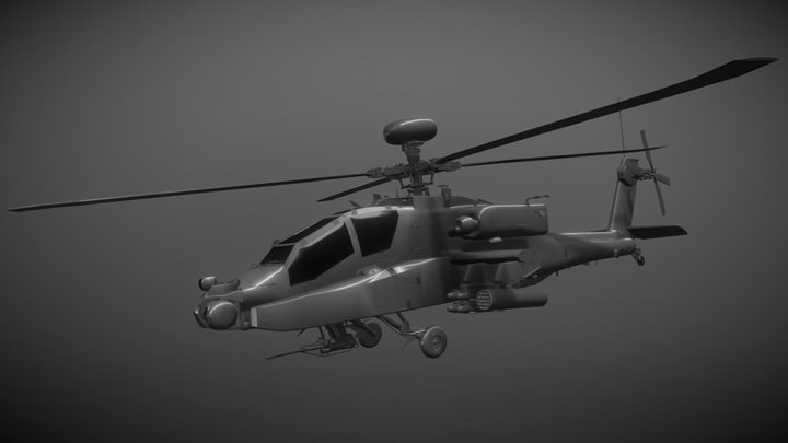 AH-64 Helicopter 3D Model