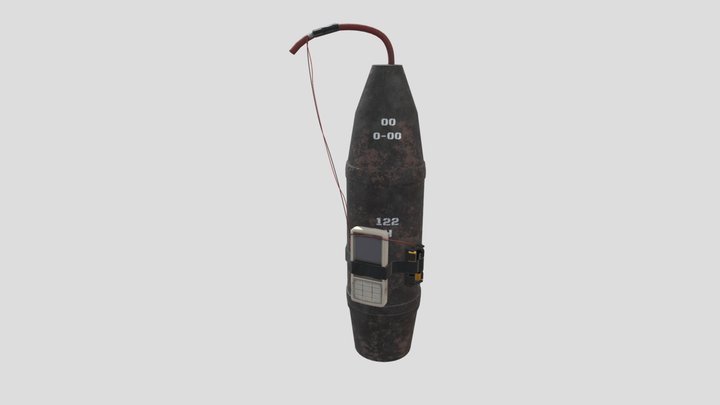 122mm Artillery Shell IED 3D Model