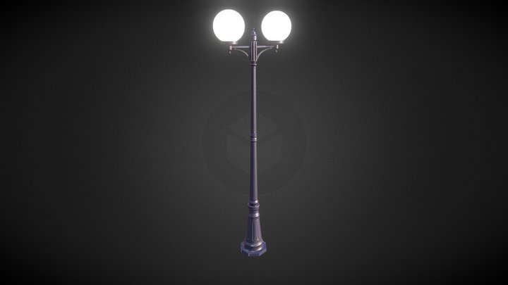 Vintage lamp post 3D Model