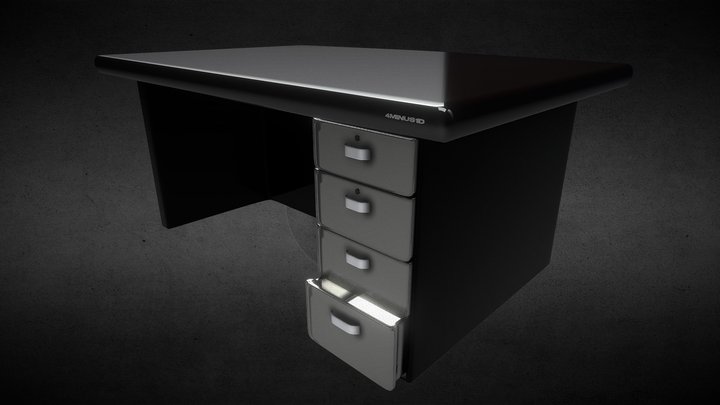 Simple Office Table 3D Model