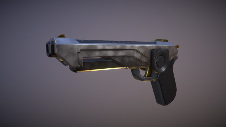 Sci-fi pistol .50 cal 3D Model