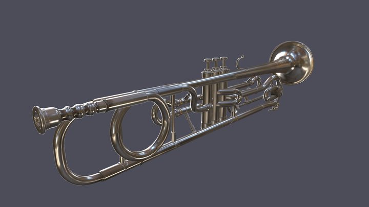 Modeled Mahillon Trumpet from 1885 3D Model