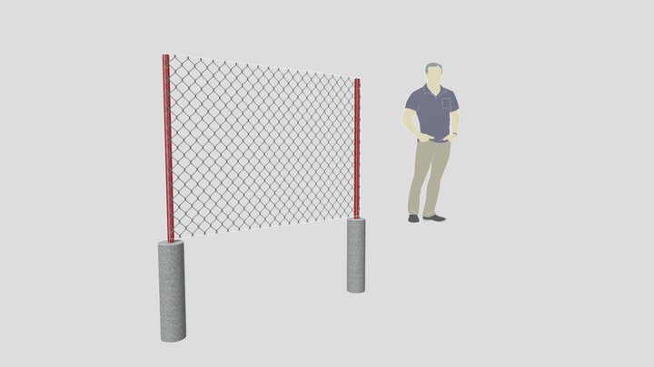 Забор из сетки-рабицы 3D Model