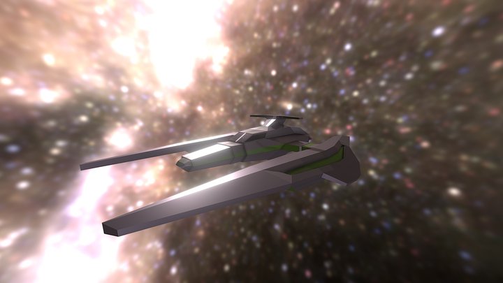 Racing Interceptor-Class Starship 3D Model