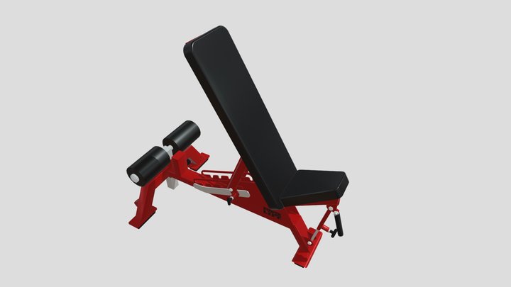 Mulit Angle Bench with Rotating Pads 3D Model