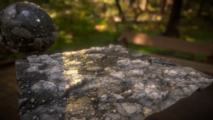 Procedural ground with rocks and pebbles 3D Model