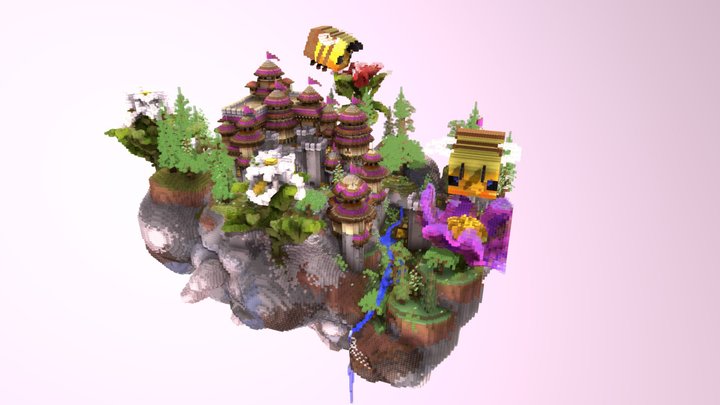 Magenta Castle -Survival Spawn |200x200| 3D Model