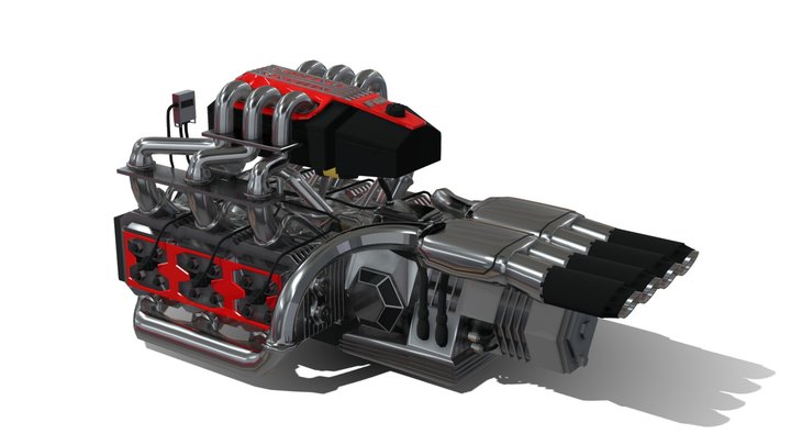 F6 Boxer Engine 3D Model