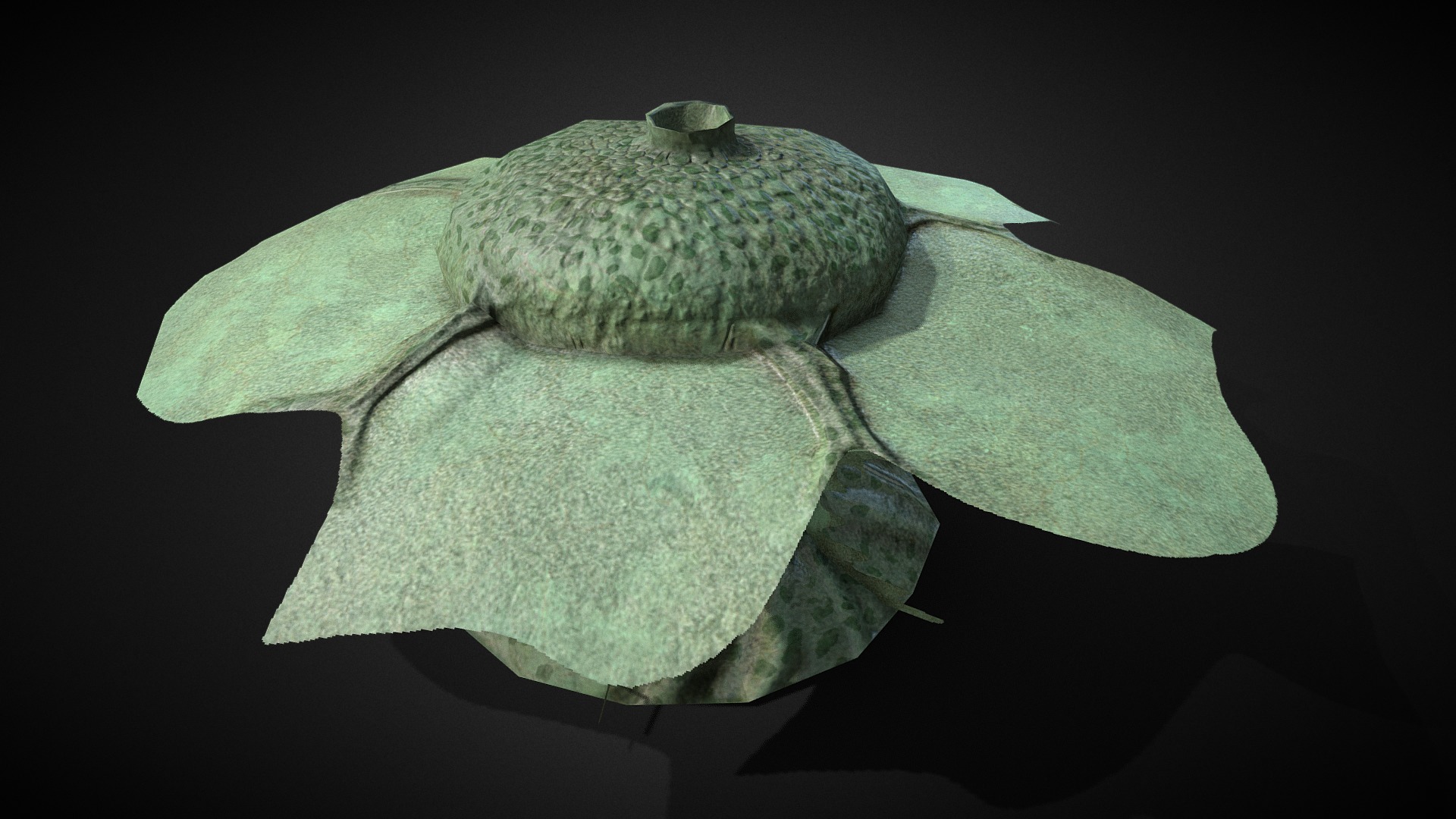3D model Mushroom Squirt 001a - This is a 3D model of the Mushroom Squirt 001a. The 3D model is about a green and white cloth.