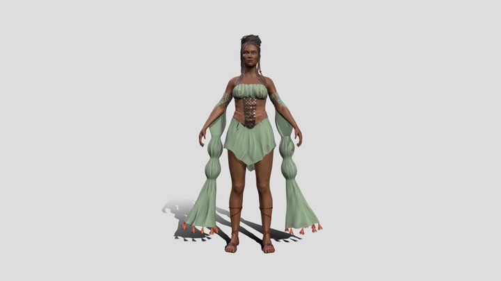 Goddess Woman A-Pose 3D Model