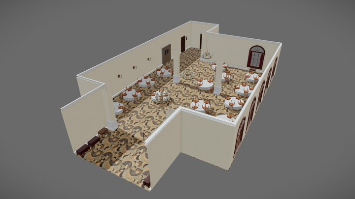 Modern Restaurant Diorama 3D Model