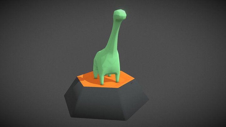 Low Poly Brontosaurus 3D Model
