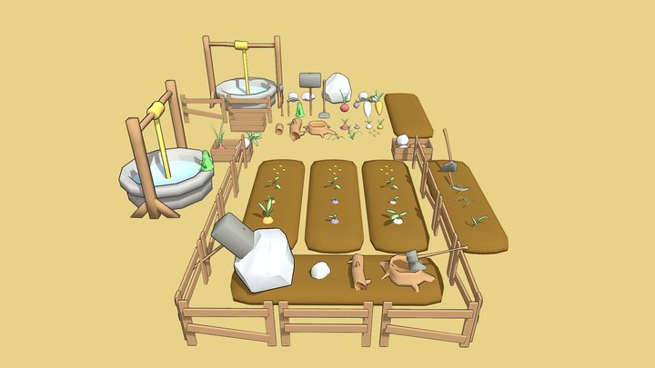 Stylized Farm 3D Model
