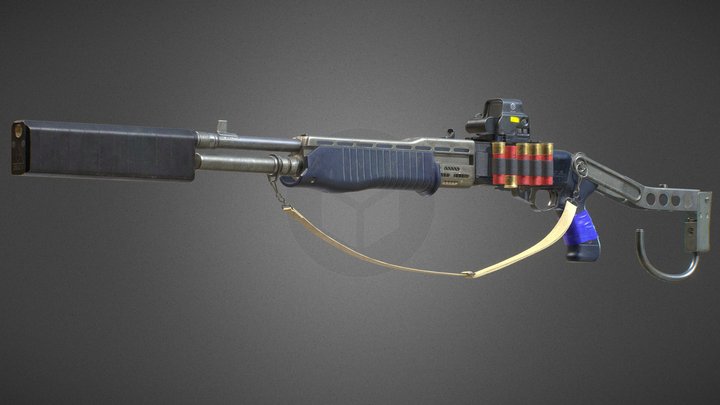 SPAS-12 with Attachments 3D Model