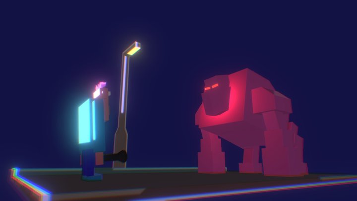 Monster and Man 3D Model
