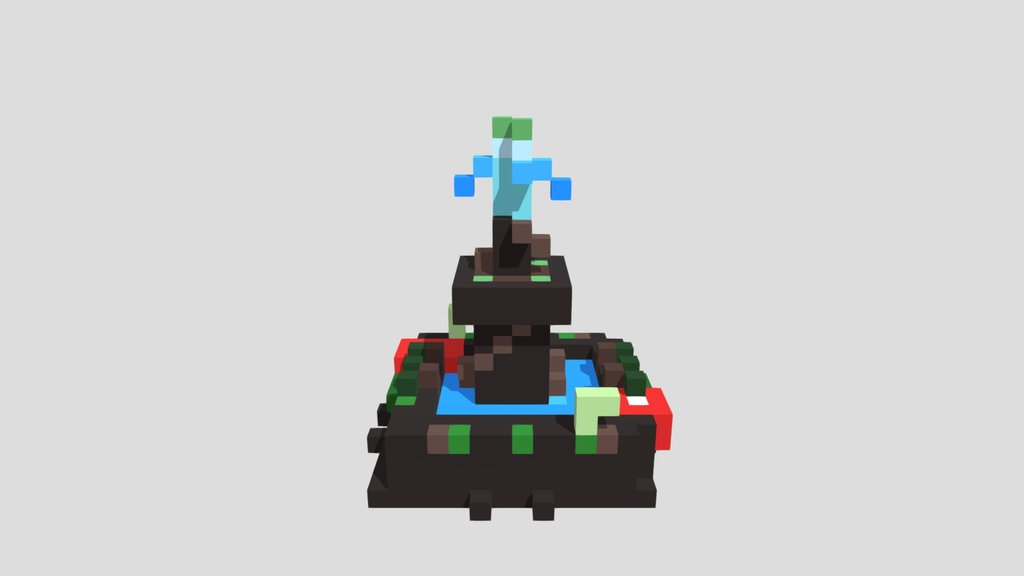Enchanted Root Fountain - Voxel 32x32 (Animated)