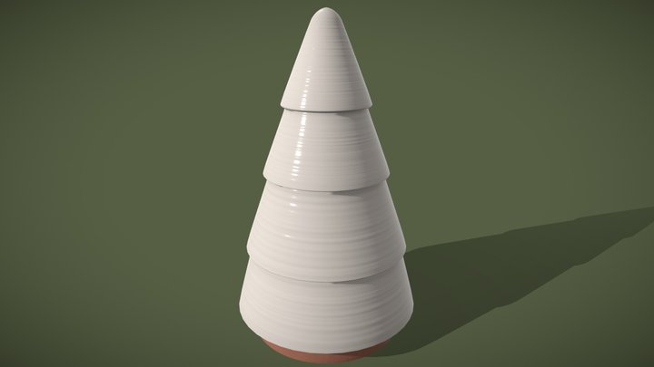 Ceramic Christmas Tree Decoration 3D Model