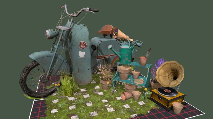Grandma's House - Texture 2 More detailed props 3D Model