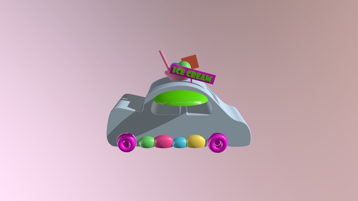 Ice Cream Car 3D Model