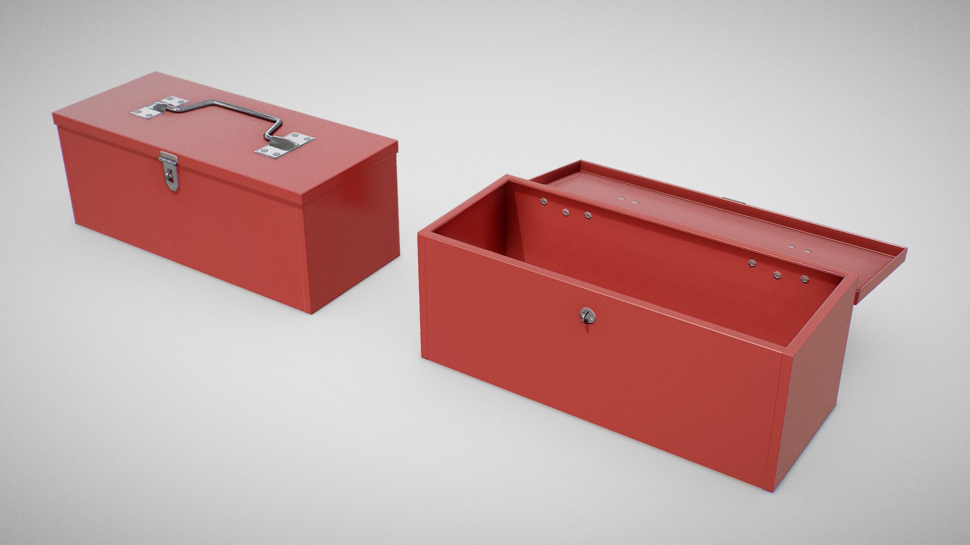 3D model Toolbox – Generic 02 (Clean) - This is a 3D model of the Toolbox - Generic 02 (Clean). The 3D model is about a couple of red boxes.