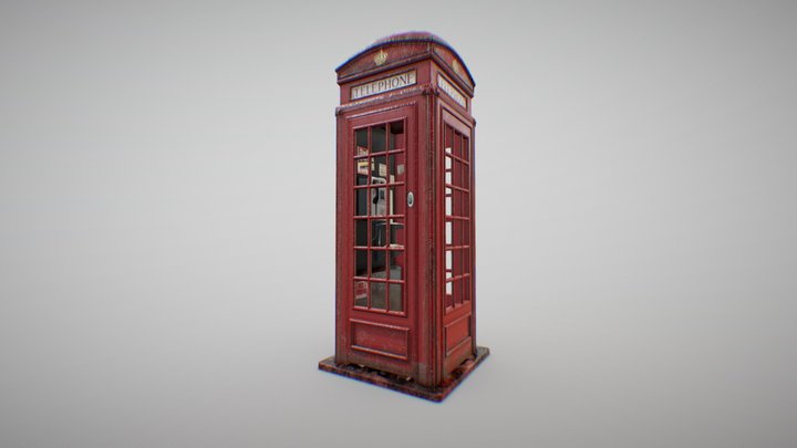 Red phone box 3D Model