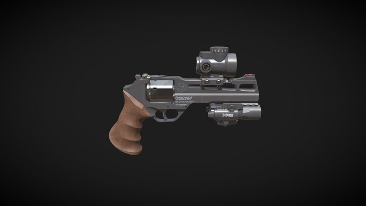 Rhino 60DS Revolver Black 3D Model