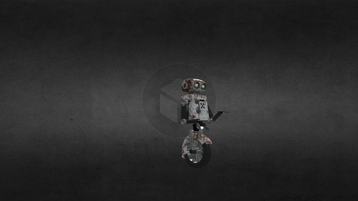 Futuristic Single Wheel Robot 3D Model 3D Model