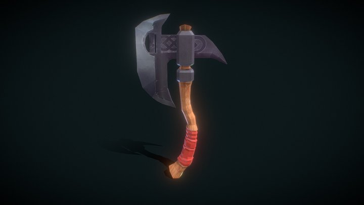 Stylized Battle Axe 3D Model