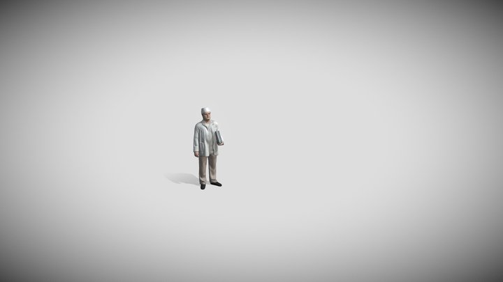 White Coat Scientist with Book 3D Model