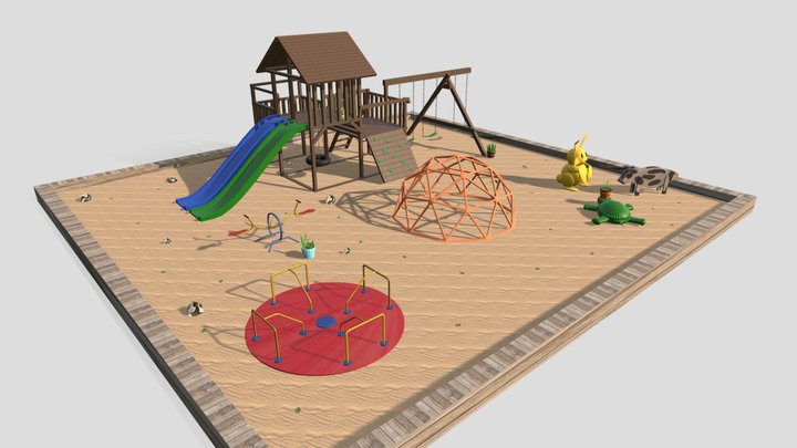 Playground Scene 3D Model