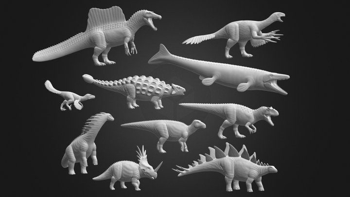 Dinosaurs for 3D Printing - Dino Bundle 3 3D Model