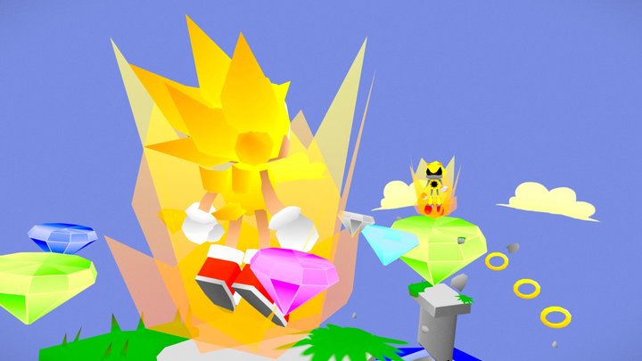Super sonic vs super metal sonic 3D Model
