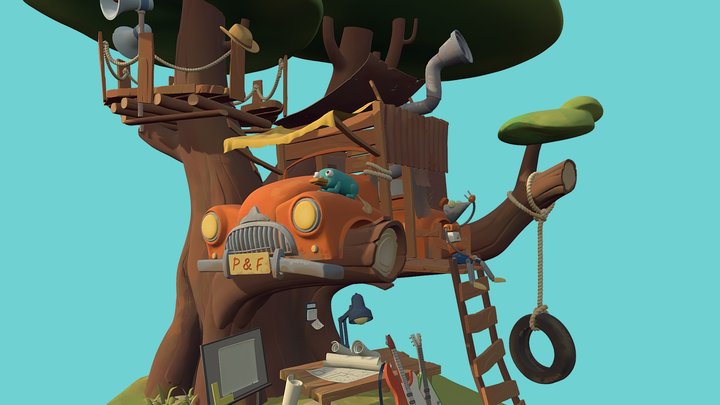 Phineas and Ferb treehouse 3D Model