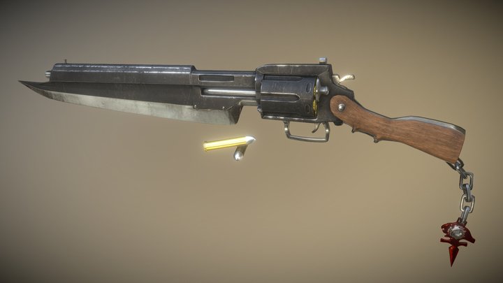 Steampunk Blade-Revolver 3D Model