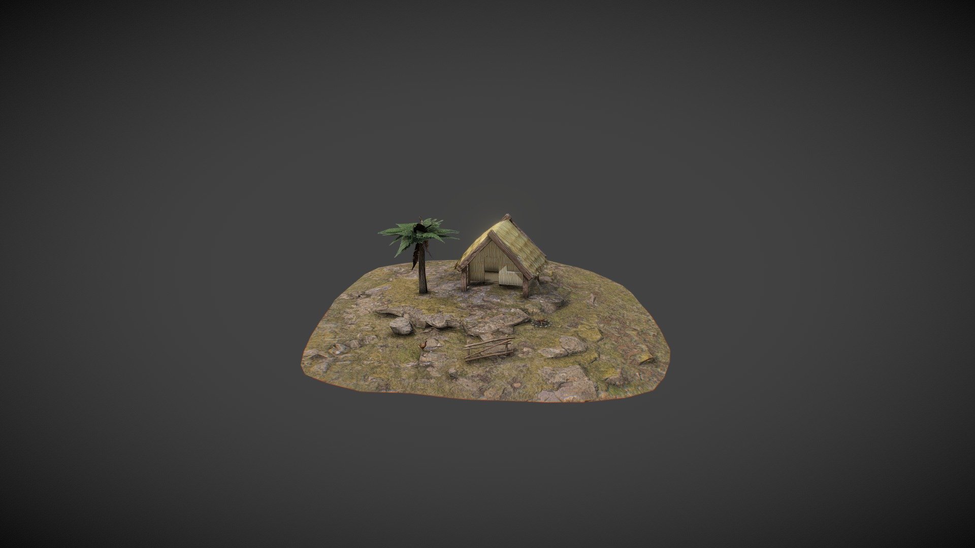 Maori Village Scene with Te Reo