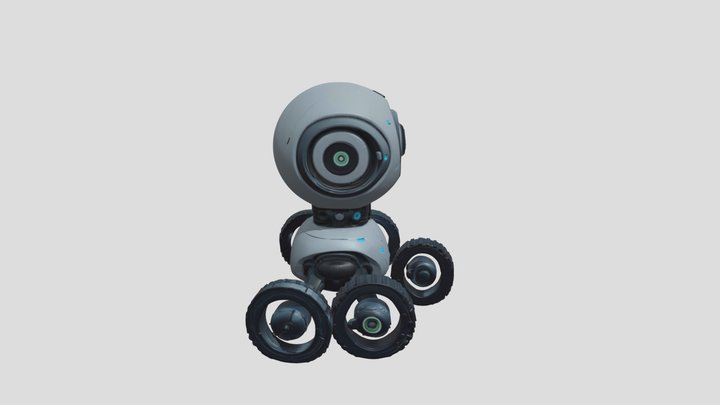 Ame bot. Cute Robot. 3D Model