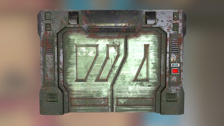 Run-down Sci-fi Door 3D Model
