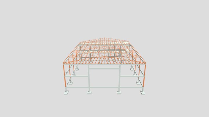 Galpão Comercial - Estrutura Mista 3D Model