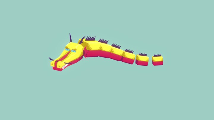 Chinese Dragon - 3D Pixel Art 3D Model