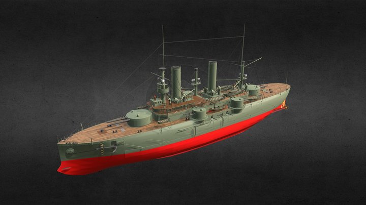 Battleship Petropavlovsk 3D Model