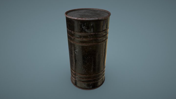 Black barrel | Game-ready | PBR | 4K 3D Model