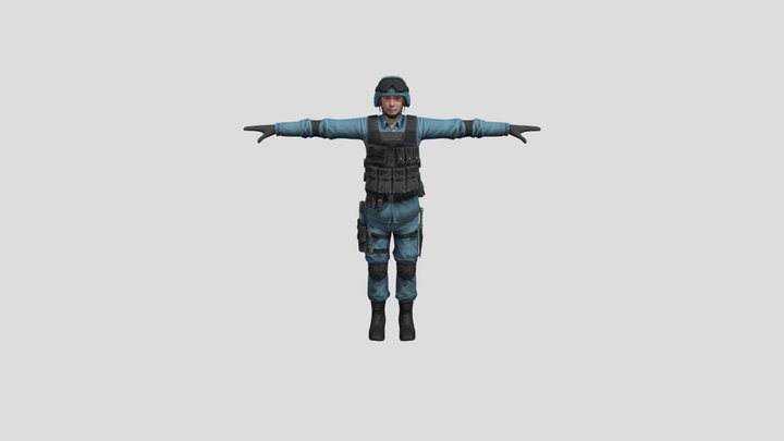 Strut Walking mixamo import 3D Model