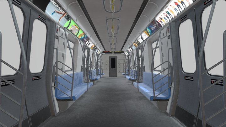 Subway Car Interior 8K and 4K Textures 3D Model