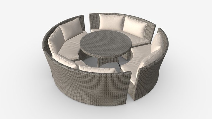 Garden furniture set Veneto 3D Model