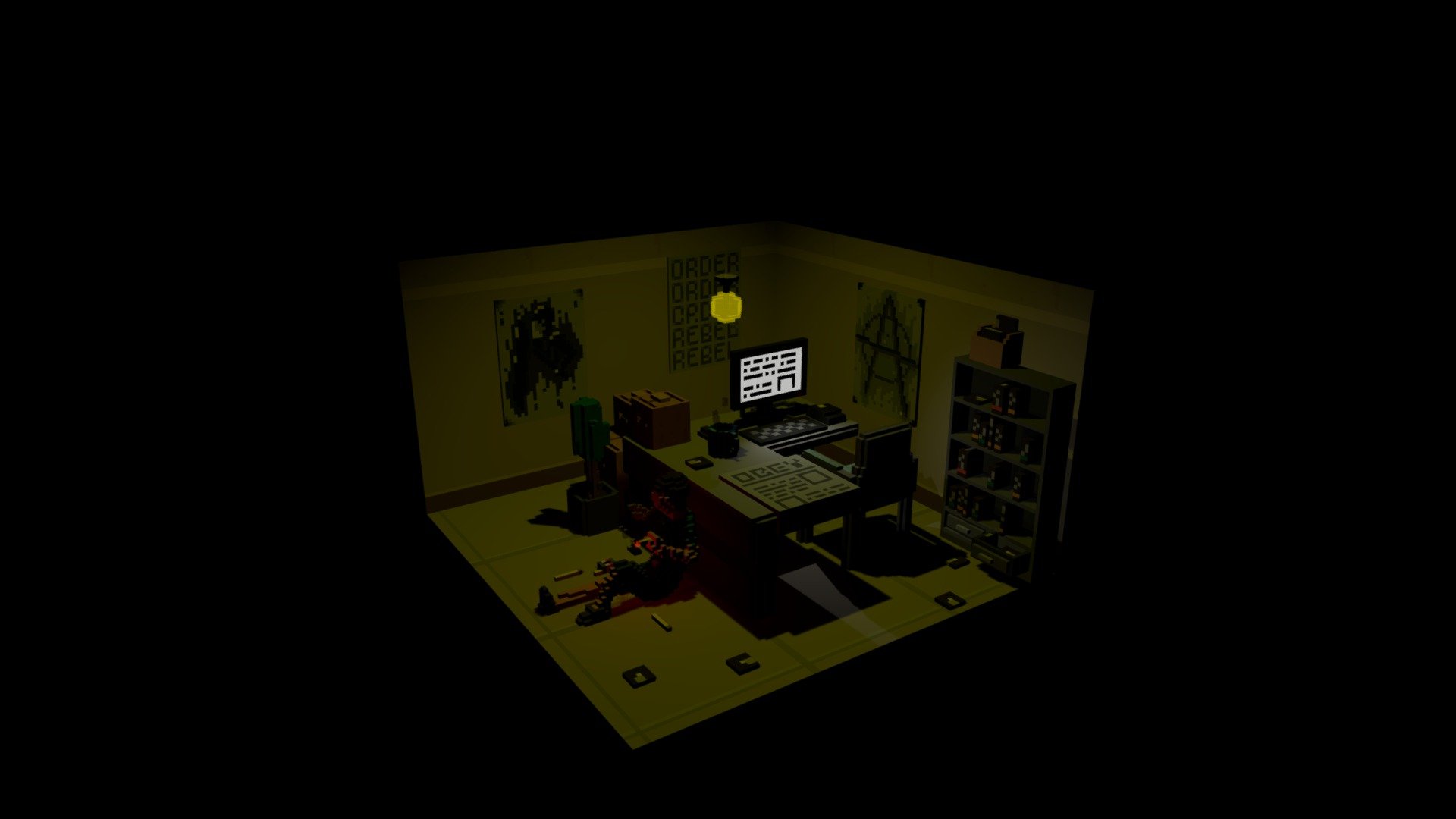 Voxel Office Scene 02 - 3D model by Ulisses (@cyberdeckcipher) [573ad7b ...