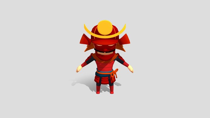 Chibi samurai rig 3D Model