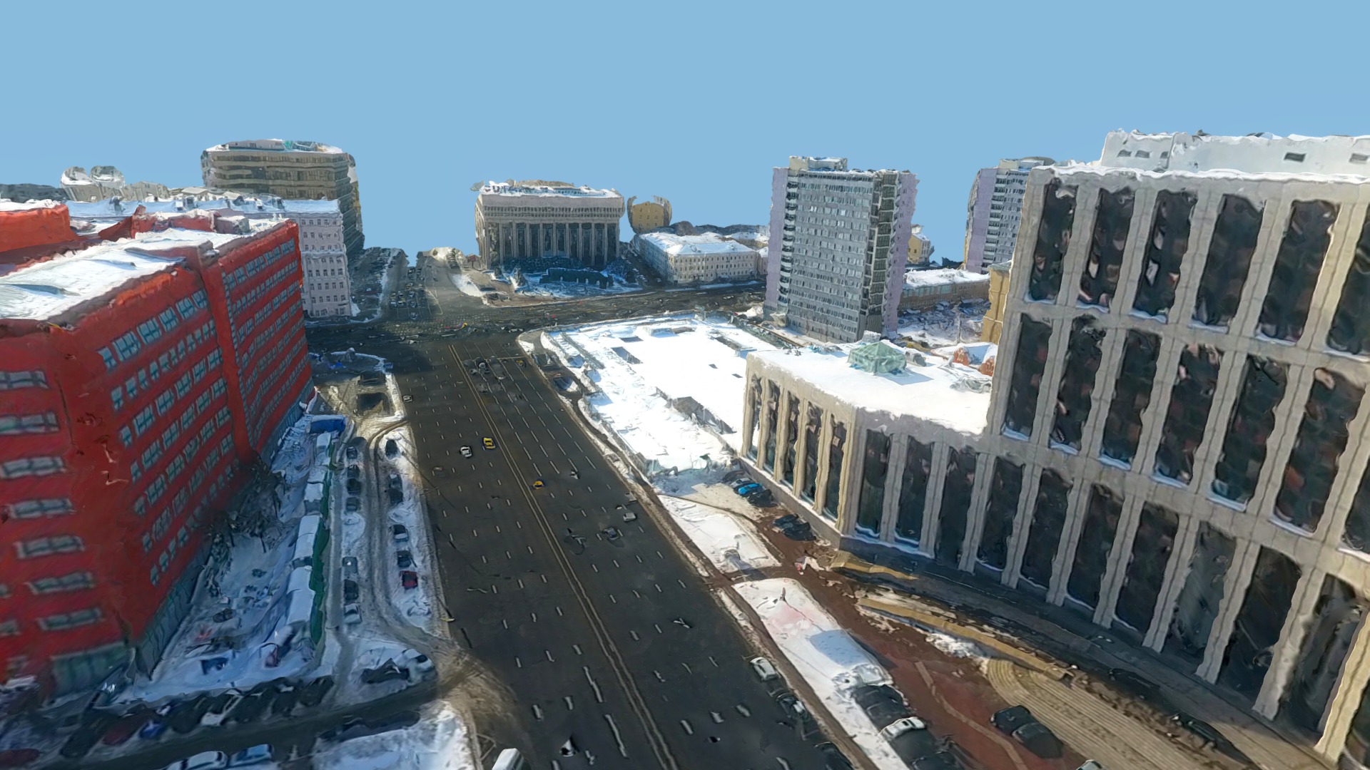 3D model Saharov Academic Avenue - This is a 3D model of the Saharov Academic Avenue. The 3D model is about a city with buildings and streets.