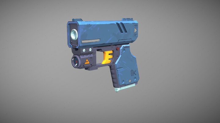 Stylized Pistol 3D Model